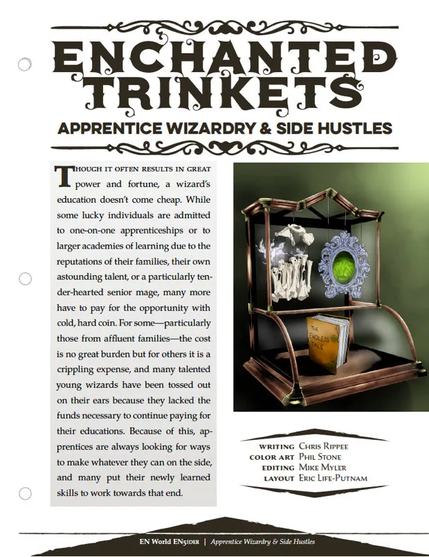 EN Publishing Enchanted Trinkets Apprentice Wizardry & Side Hustles rollspels-PDF