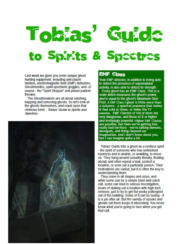 EN Publishing Tobias Guide Spirits Spectres rollspel PDF