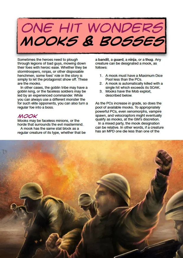 EN Publishing One Hit Wonders Mooks Bosses rollspel PDF