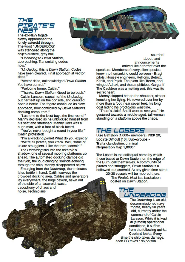 EN Publishing The Cauldron The Pirate's Nest rollspel PDF pirater