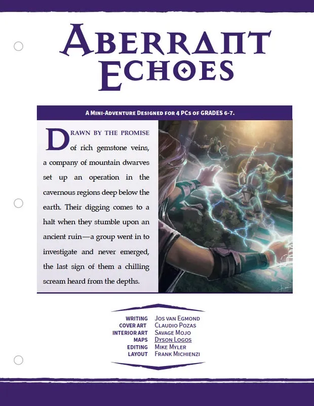 EN Publishing WOIN Aberrant Echoes äventyr PDF grad 6-7