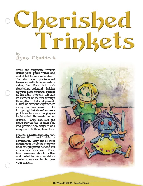 EN Publishing Cherished Trinkets D&D 5e klenoder PDF berättande