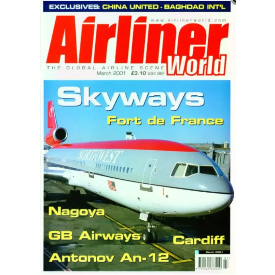 Airliner World mars 2001 tidning flygplan