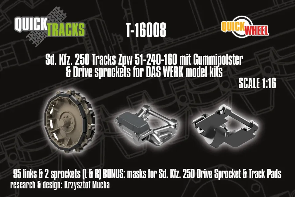 Rossagraph QuickTracks T-16008 bandsats 1/16 Sd.Kfz. 250