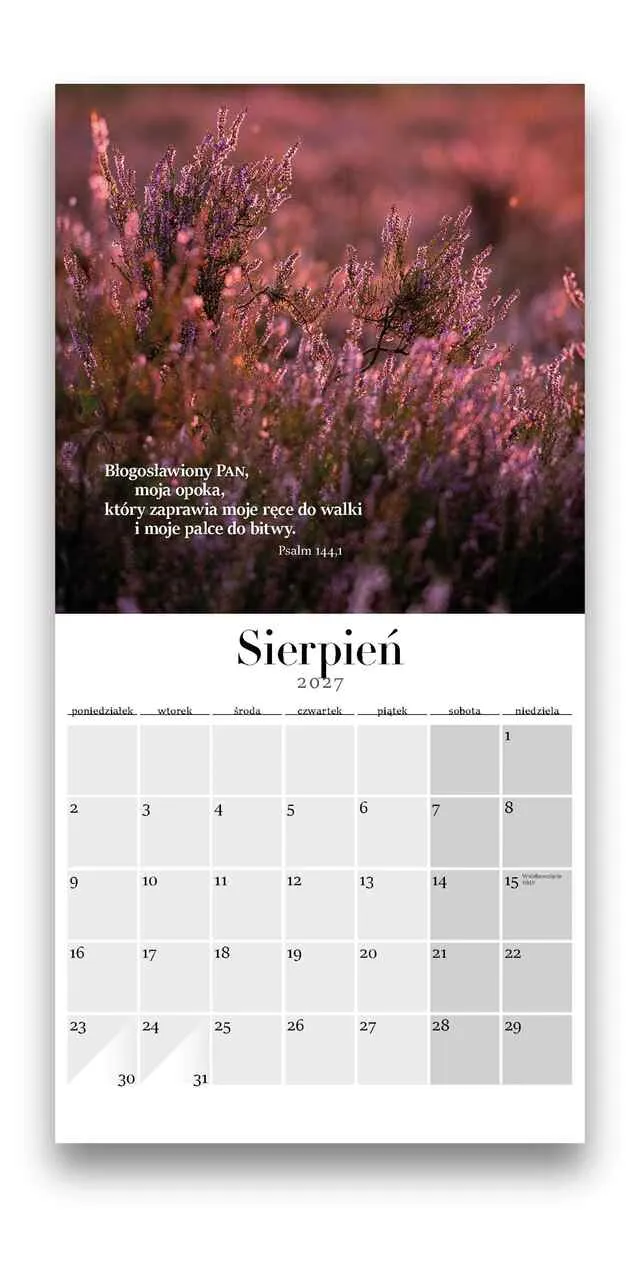 Sharon Kalendarz z psalmami 2027 väggkalender naturbilder