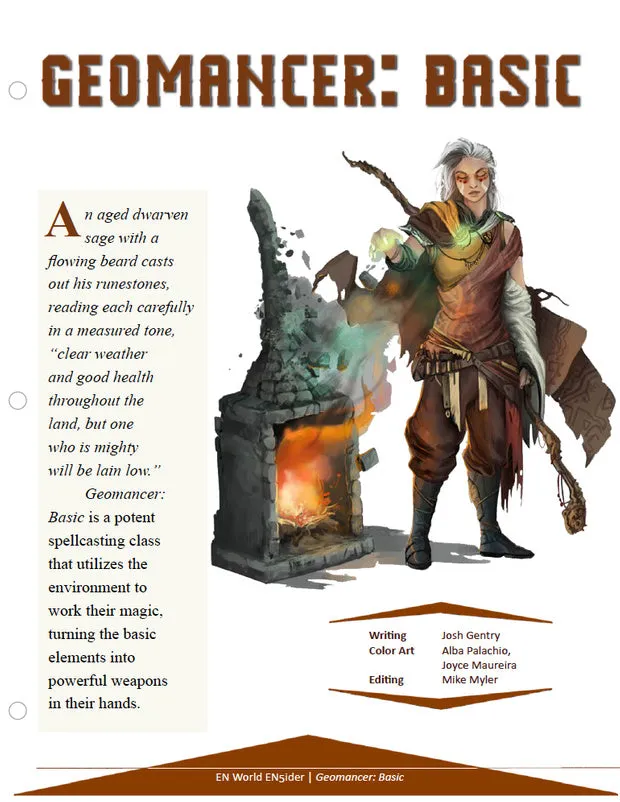 EN Publishing Geomancer klass pdf D&D 5e miljömagi