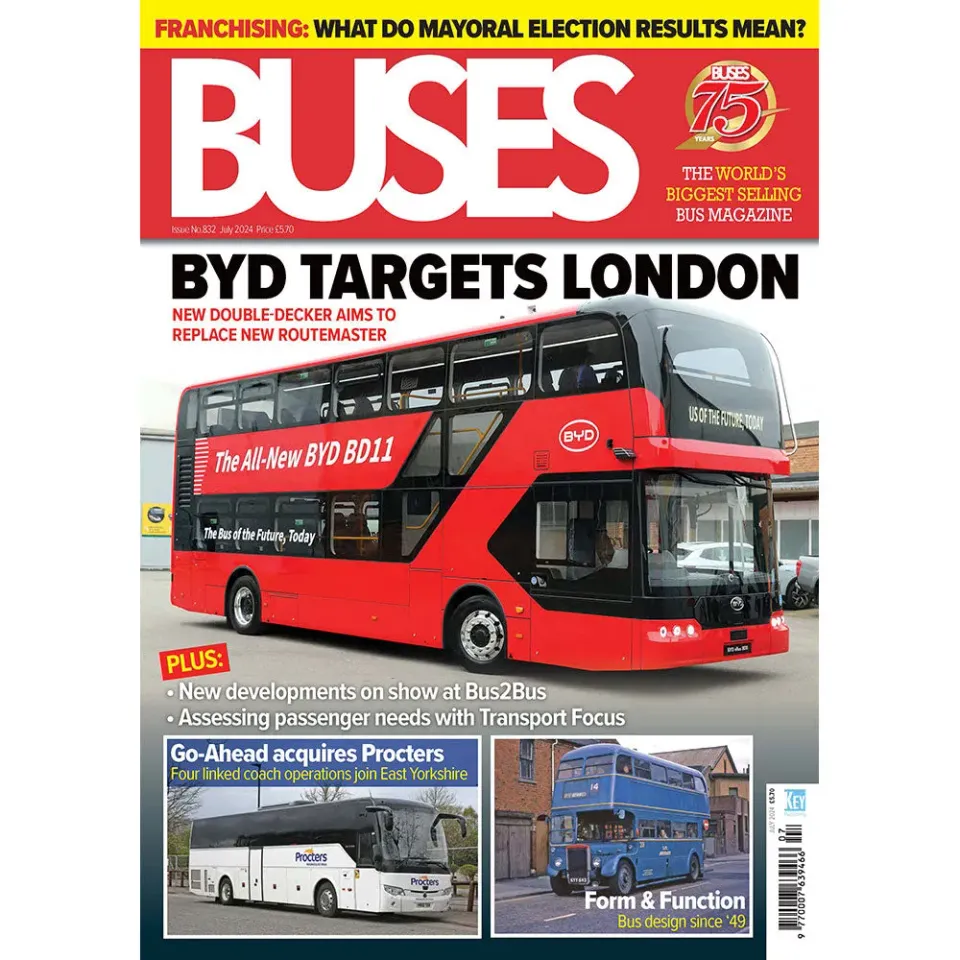 Buses juli 2024 tidning busshistoria design
