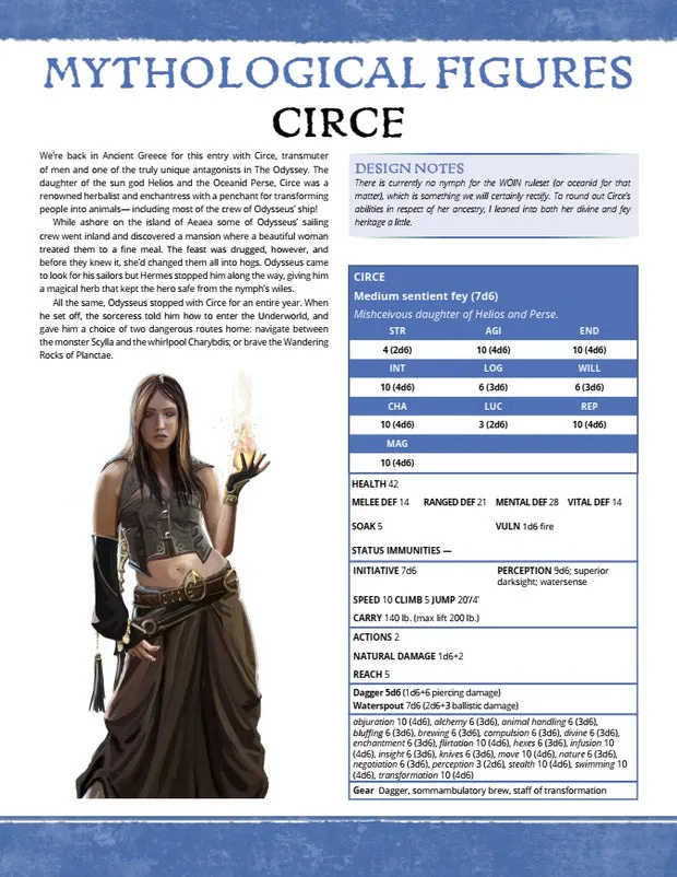 EN Publishing Circe WOIN figurbok PDF mytologi