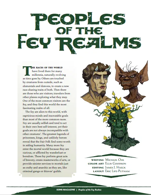EN Publishing People of the Fey Realms spelraser PDF faun gremlin