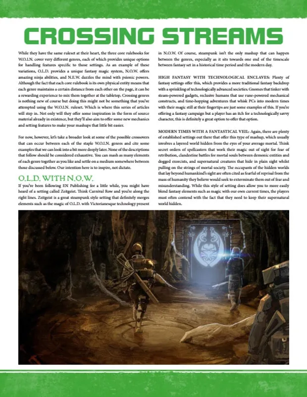 EN Publishing Crossing Streams rollspel PDF WOIN mashup