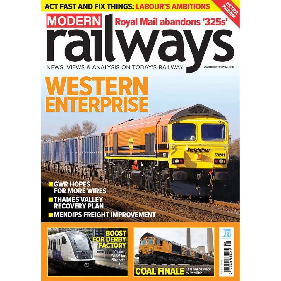 Modern Railways augusti 2024 tidning brittiska järnvägar