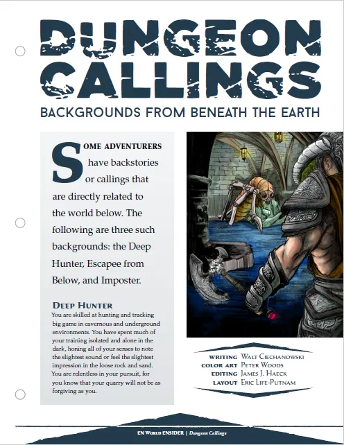 EN Publishing Dungeon Callings D&D 5e rollspel PDF bakgrunder