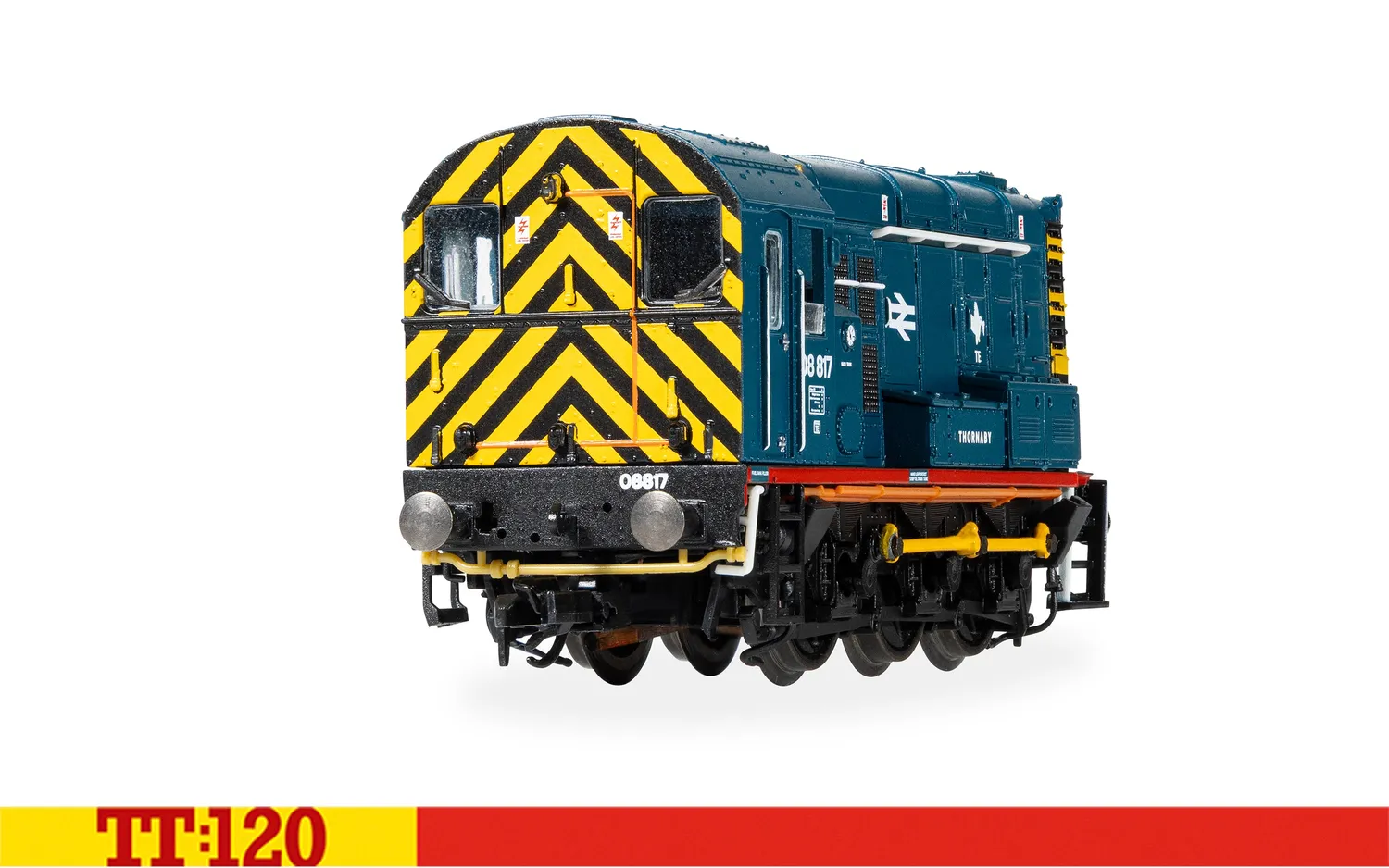 Hornby TT:120 BR Class 08 08817 diesellok Thornaby BR-blå
