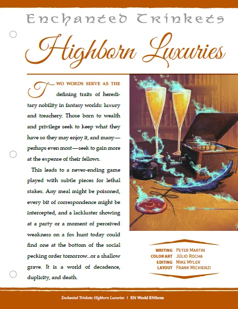 EN Publishing Highborn Luxuries magiska föremål PDF