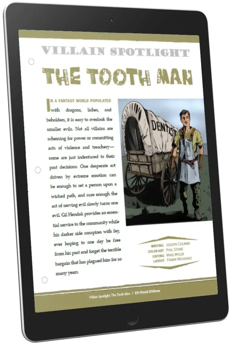 EN Publishing Villain Spotlight The Tooth Man rollspel PDF skurk