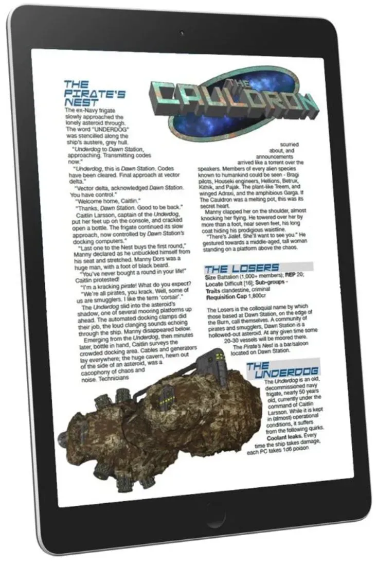 EN Publishing The Cauldron The Pirate's Nest rollspel PDF pirater