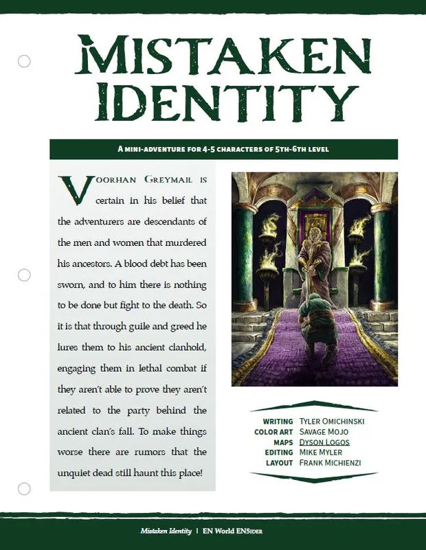 EN Publishing Mistaken Identity miniäventyr PDF 5e