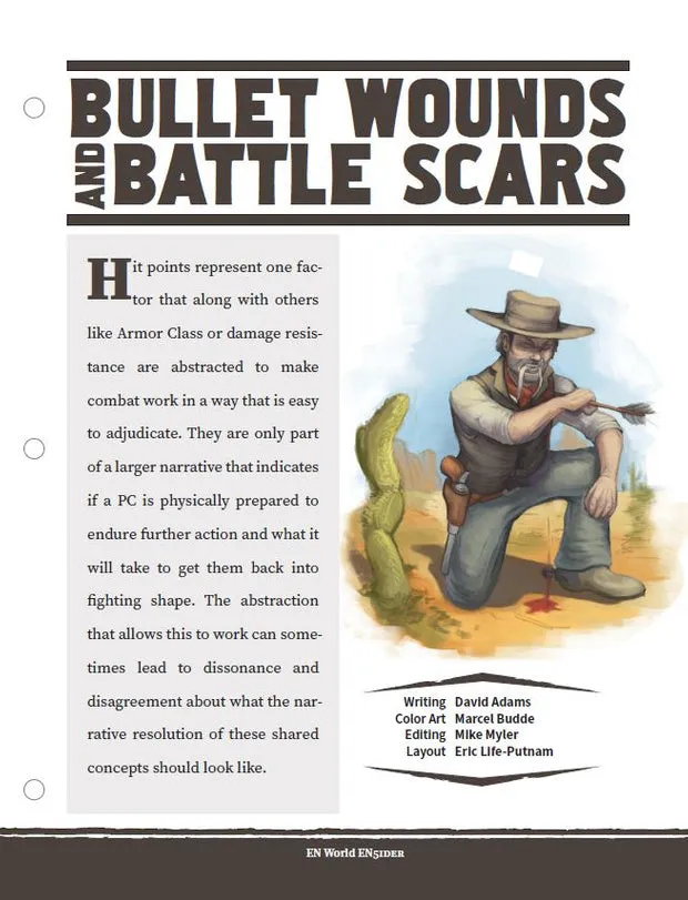 EN Publishing Bullet Wounds Battle Scars rollspel PDF regler