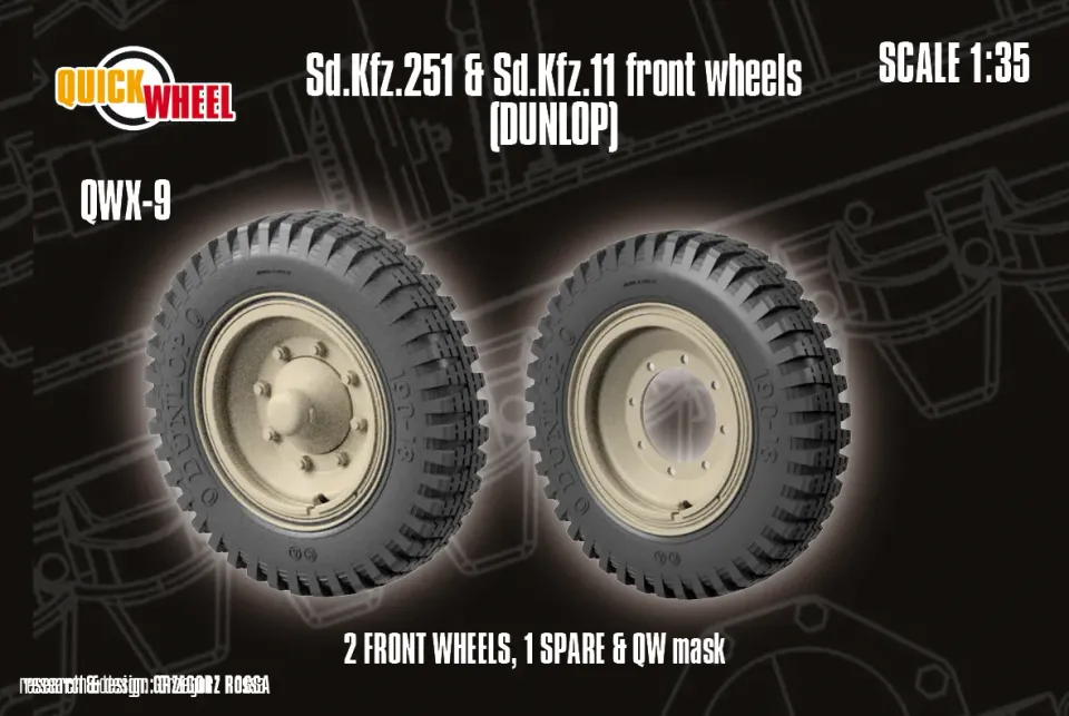 Rossagraph QuickWheel QWX-009 hjul 1:35 Sd.Kfz. 251