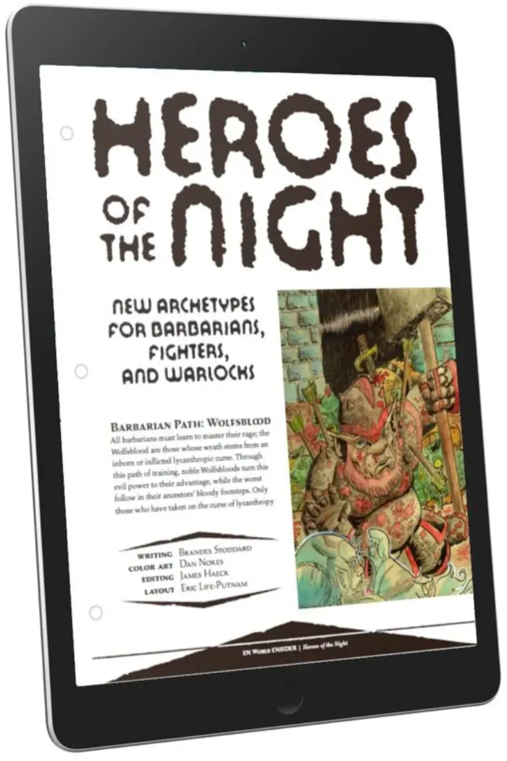 EN Publishing Heroes of the Night D&D arketyper PDF skräck