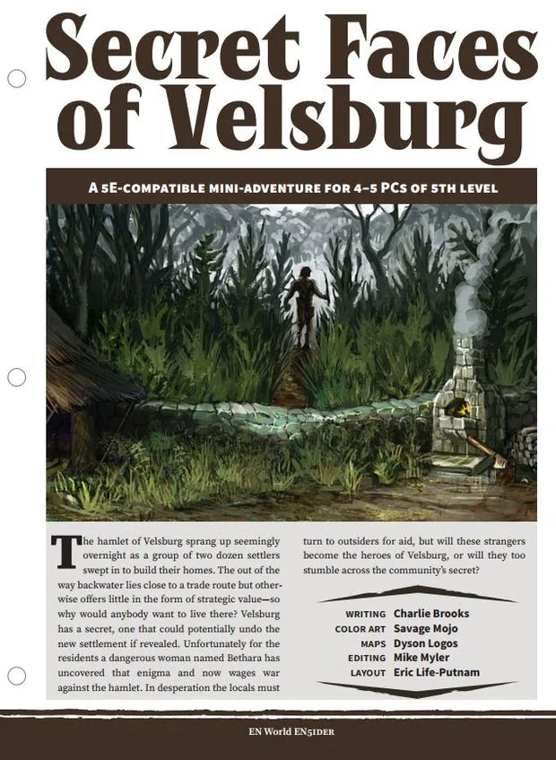 EN Publishing Secret Faces of Velsburg D&D 5e PDF Nivå5