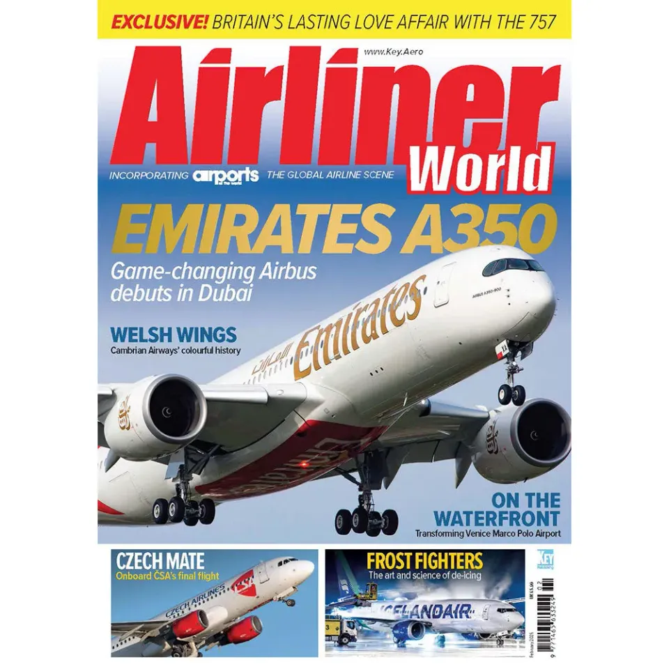 Airliner World februari 2025 tidning – Emirates A350
