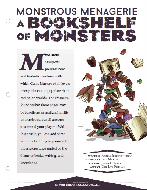 EN Publishing Monstrous Menagerie rollspel PDF 4 monster