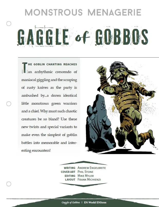 EN Publishing Gaggle of Gobbos monster PDF goblins