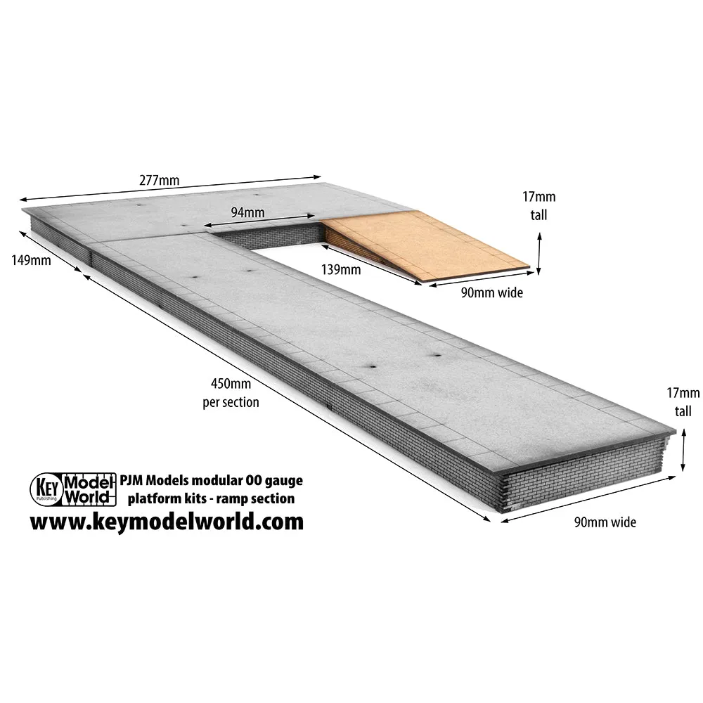 PJM Models OO perrongramper byggsats tegel 2-pack