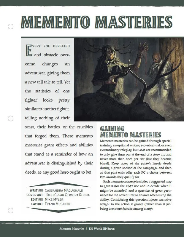 EN Publishing Memento Masteries regler PDF D&D 5e förmågor