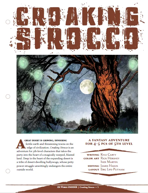 EN Publishing Croaking Sirocco äventyr PDF nivå 5 bullywugs