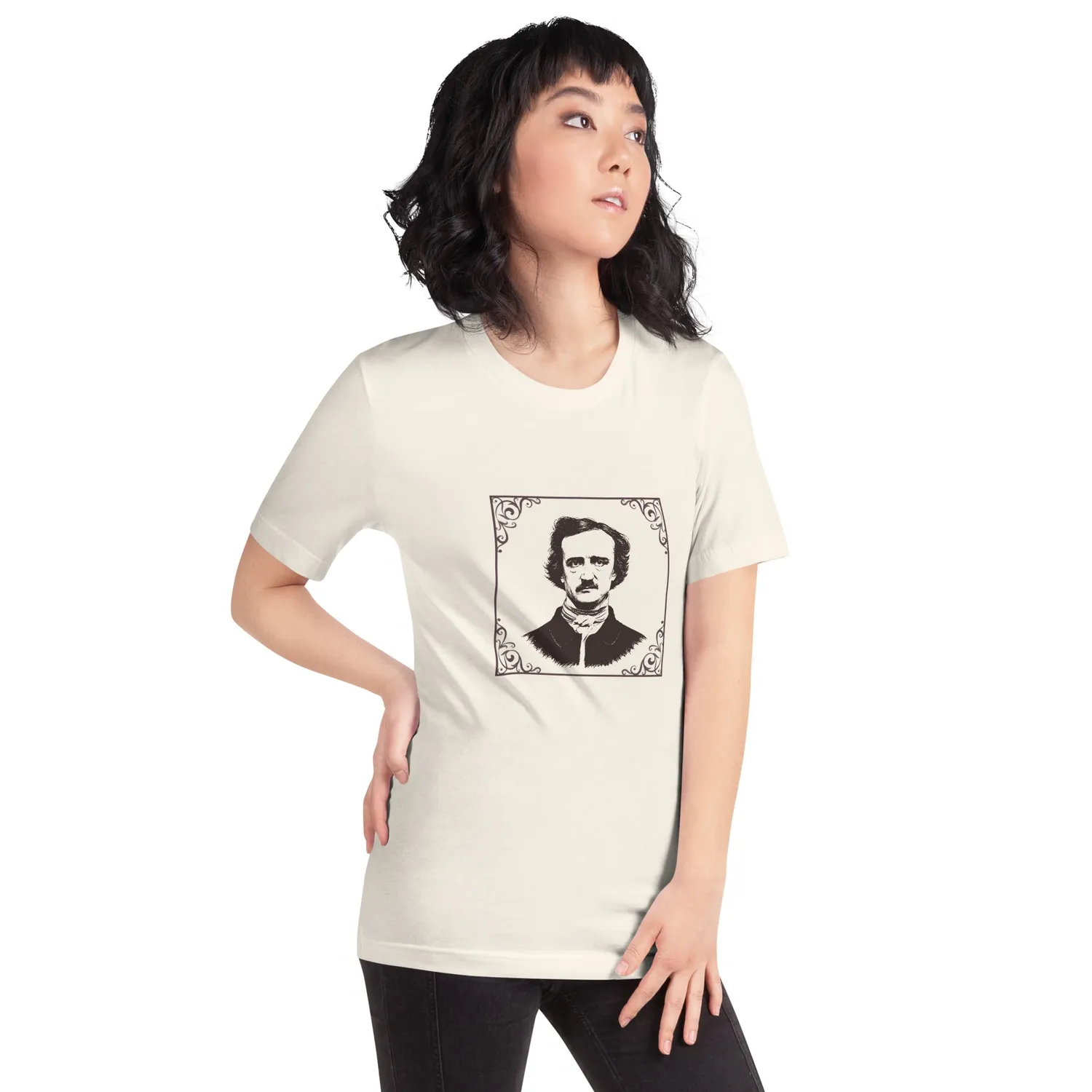 Deckarbokhandeln Crime Writers Edgar Allan Poe t-shirt unisex