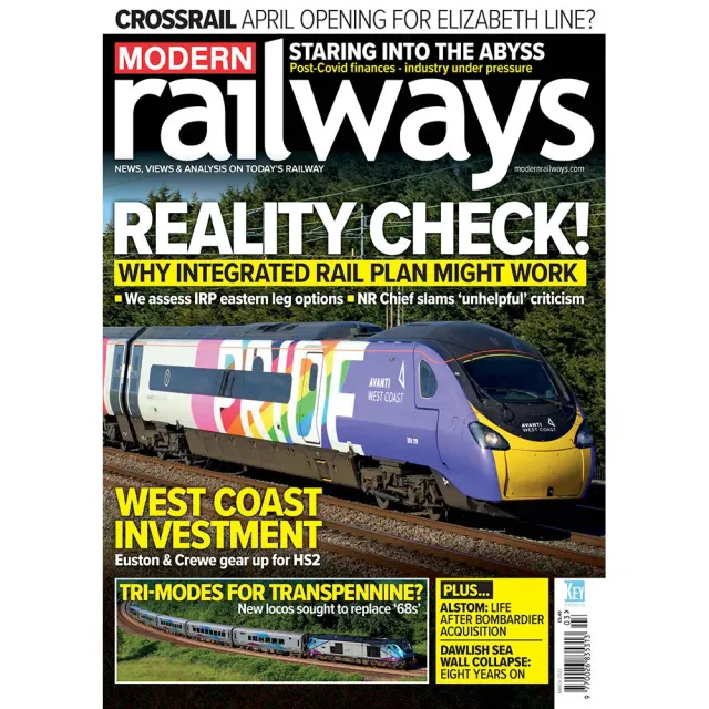 Modern Railways March 2022 tidning back issue tåg