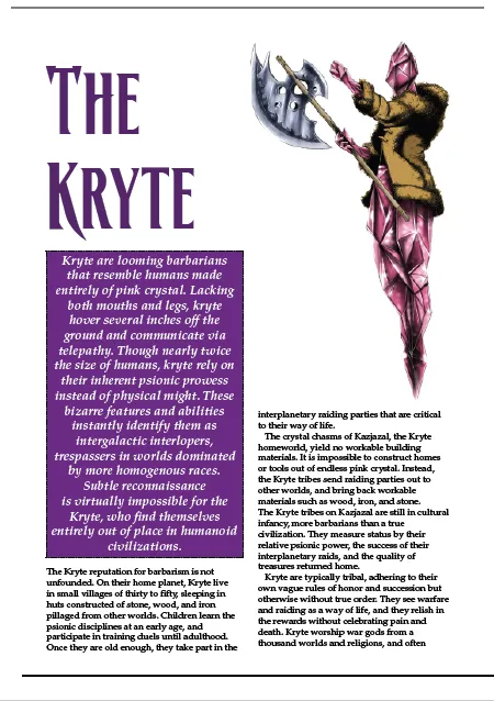 EN Publishing The Kryte psionisk ras äventyr PDF