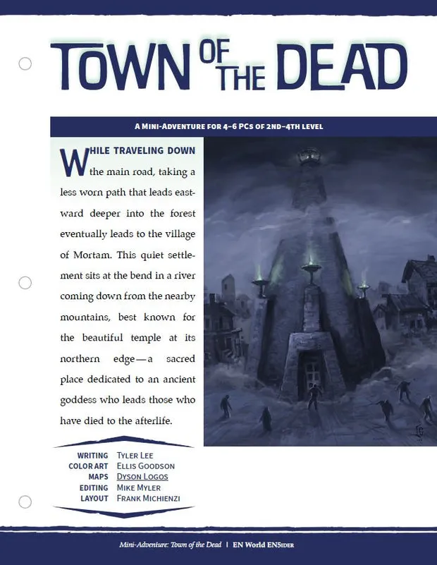 EN Publishing Town of the Dead rollspelsäventyr PDF nivå 2-4