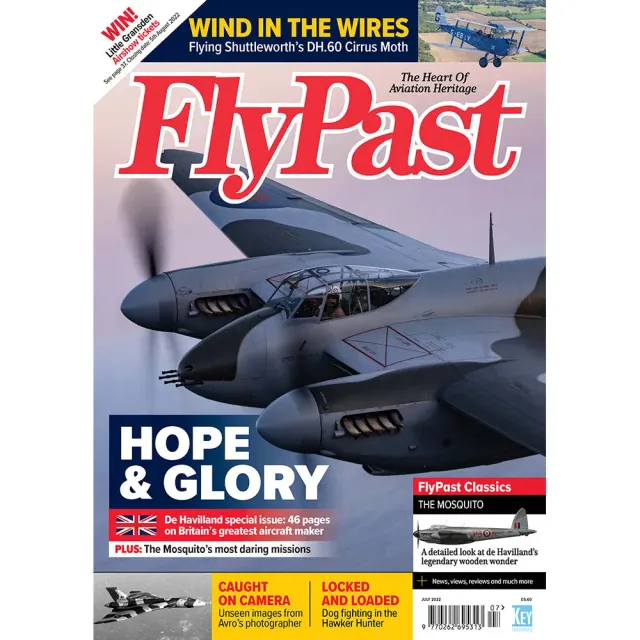 FlyPast juli 2022 tidning Mosquito Classics