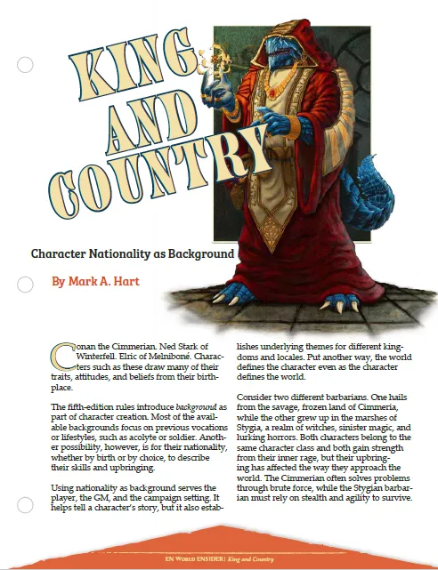 EN Publishing King & Country Character Nationality bakgrund PDF