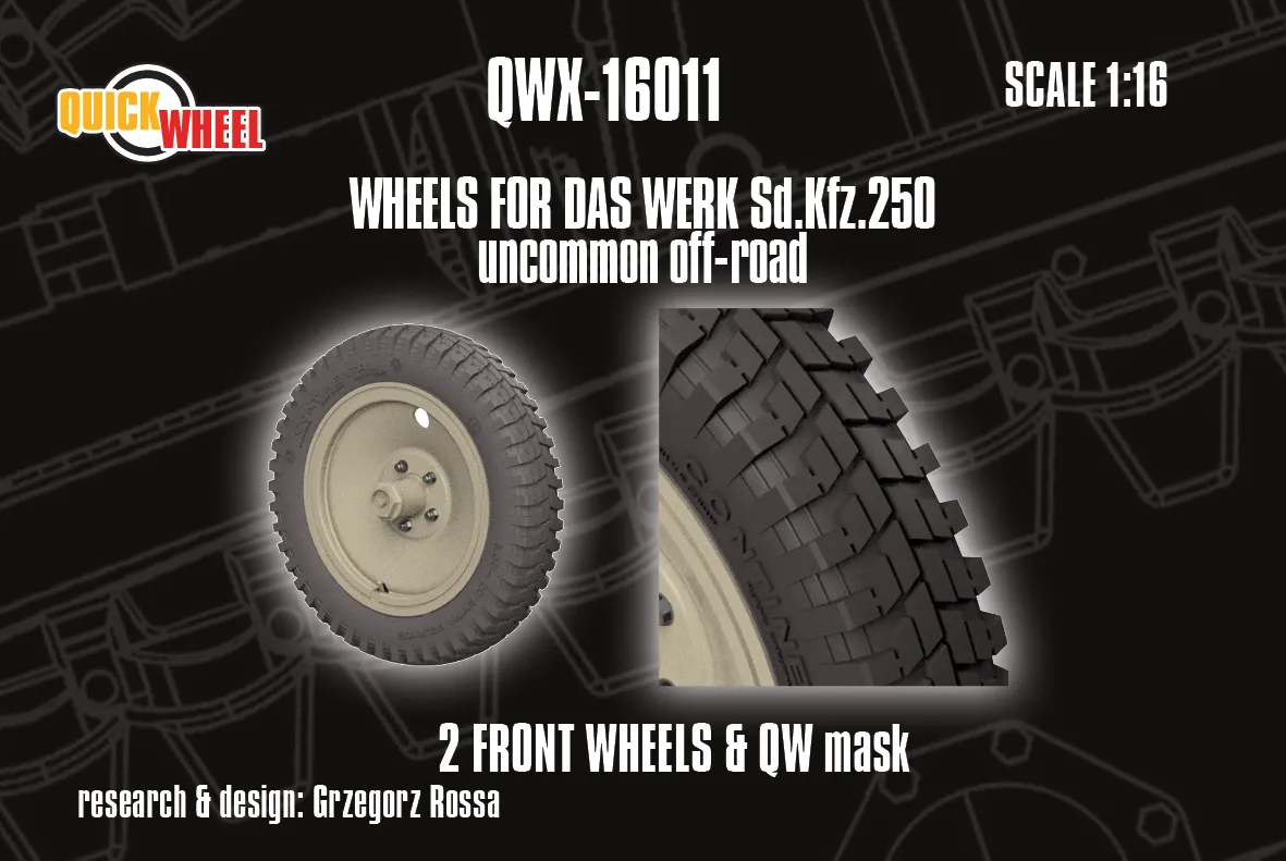 ROSSAGRAPH QuickWheel QWX-16011 framhjul Sd.Kfz. 250 1/16