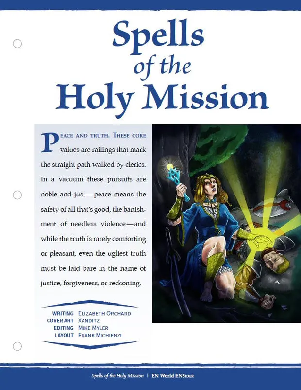 EN Publishing Spells of the Holy Mission rollspel PDF besvärjelser