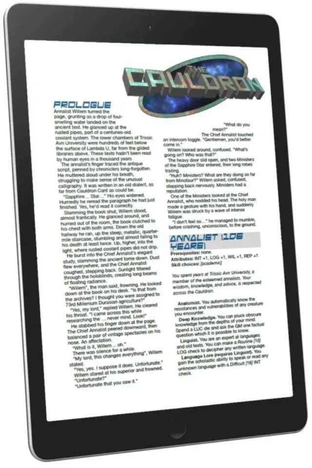 EN Publishing The Cauldron Prologue rollspel pdf WOIN
