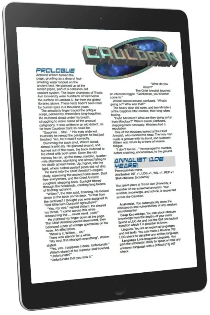 EN Publishing The Cauldron Prologue rollspel pdf WOIN
