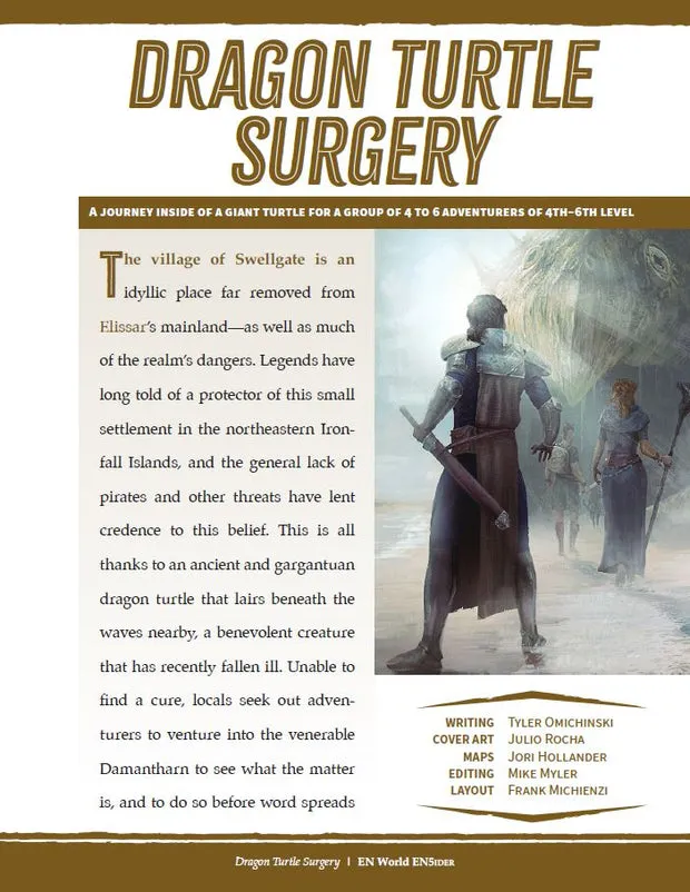 EN Publishing Dragon Turtle Surgery äventyr PDF D&D 5e nivå 4–6