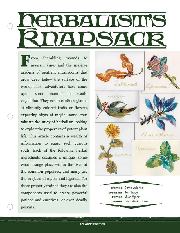 EN Publishing Herbalists Knapsack magiföremål pdf örter