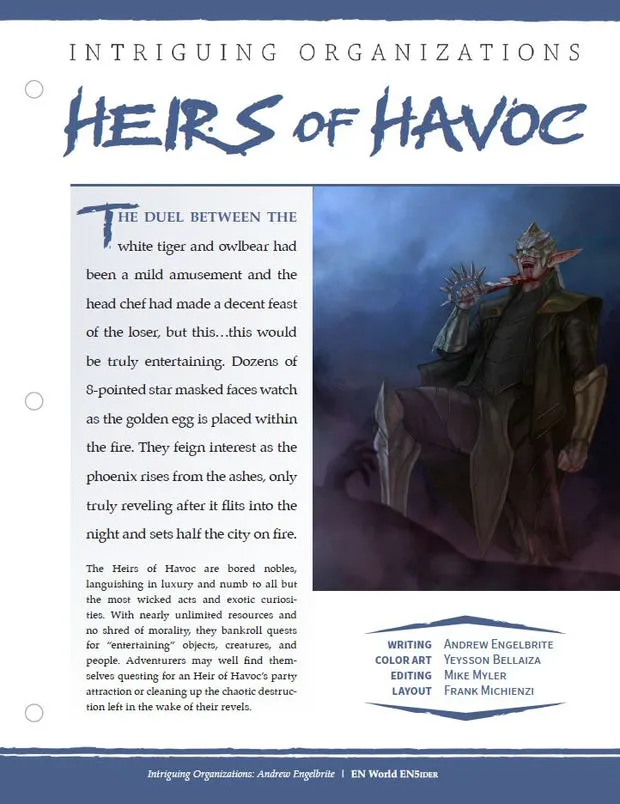 EN Publishing Heirs of Havoc D&D 5e rollspel PDF