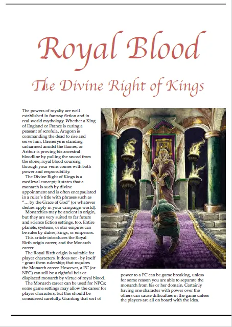 EN Publishing WOIN Royal Blood rollspel PDF monarki