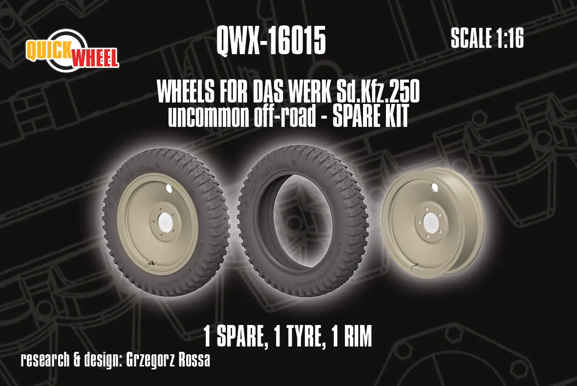 Rossagraph QuickWheel QWX-16015 reservhjul Sd.Kfz. 250 1:16