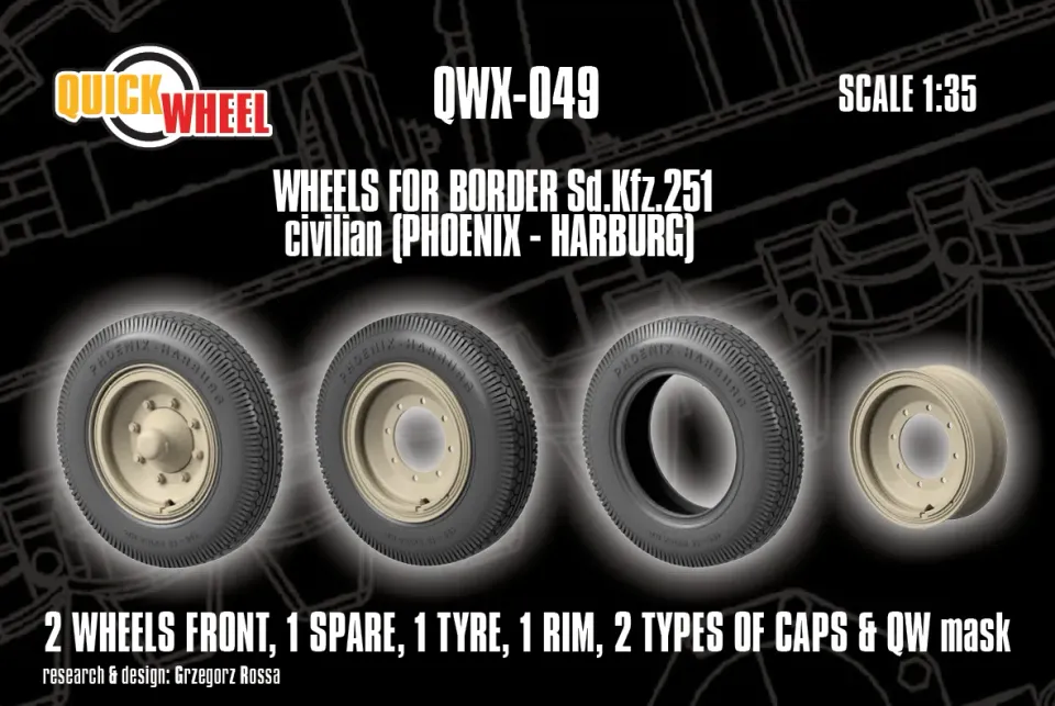 Rossagraph QuickWheel QWX-049 hjul 1/35 Sd.Kfz. 251 fram