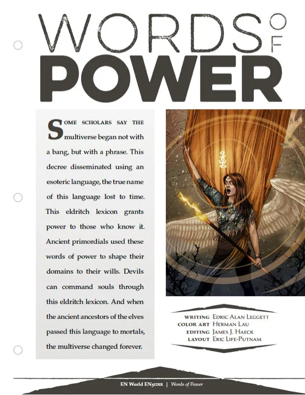 EN Publishing Words of Power rollspels-PDF 50 kraftord