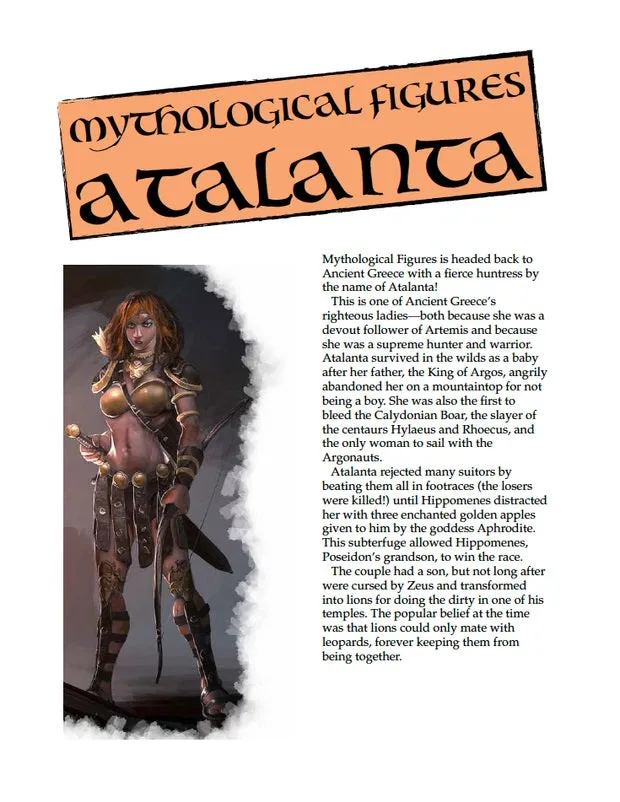 EN Publishing Mythological Figures Atalanta rollspel PDF grekisk jägare