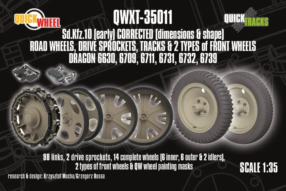 ROSSAGRAPH QuickWheel QWX-020 Sd.Kfz.10 framhjul 1:35
